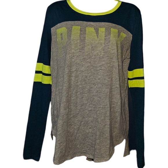 PINK Ombre Logo Scoop Neck Long Sleeve Top - Picture 1 of 2